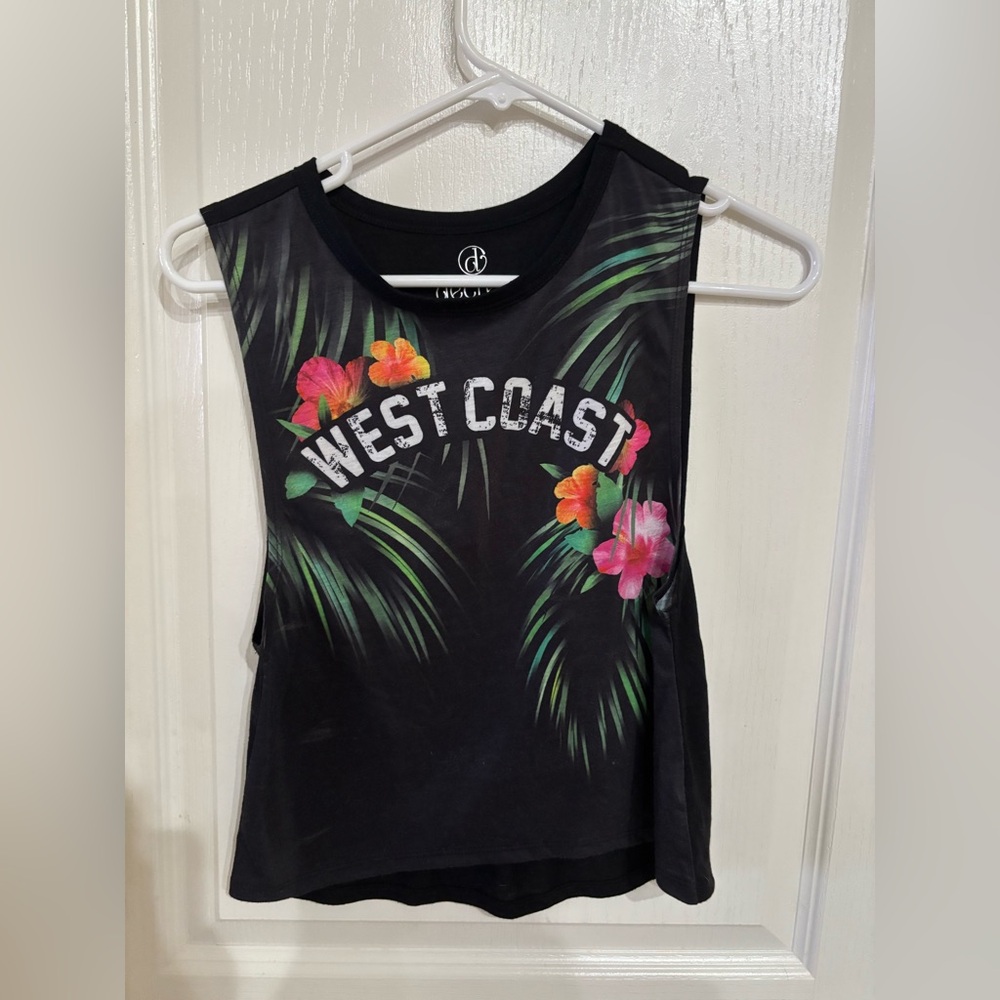 Decree Black Tropical West Coast Muscle Tee